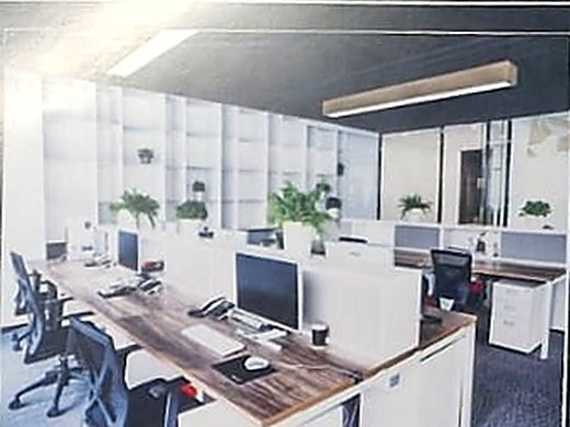 An open-plan office fit-out with workstations