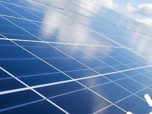 Solar panels installed in sunlight